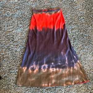 Urban outfitters tie dye satin slip skirt